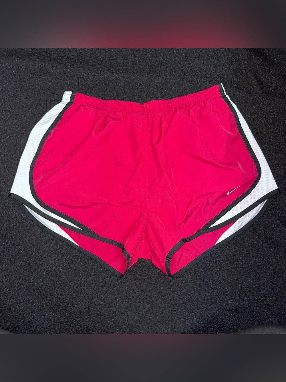 Nike Women's Pink Running‎ Shorts with White Side Panels and lining size large
